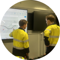 Asset owner representatives monitoring operational dashboards