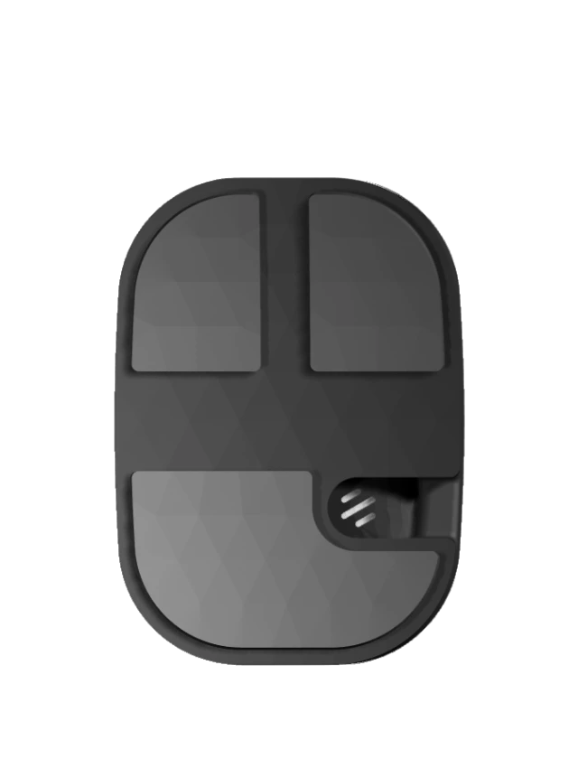 iottag D81 Vector Tag seated in its charging cradle, 360 degree rotating view